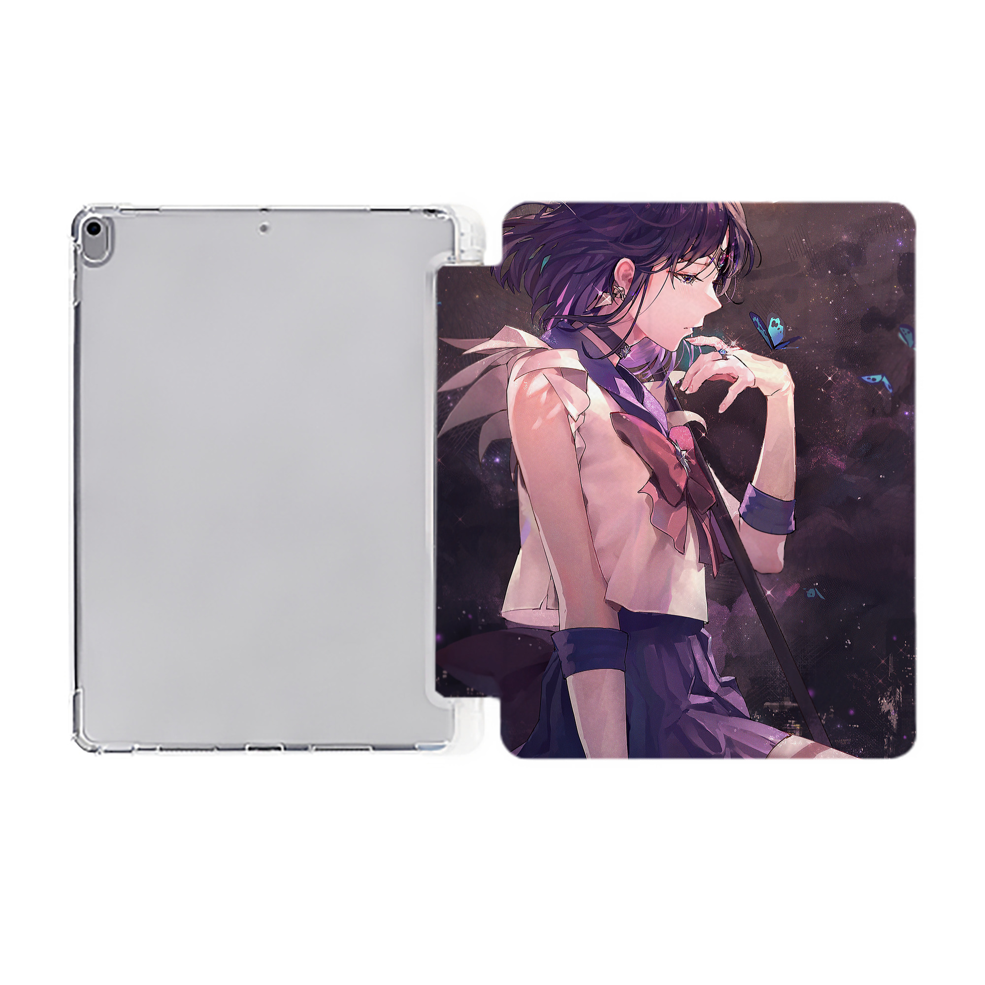 （画像用） 美少女戦士セーラームーン Sailor Moon IPad ケース ペン収納付き 三つ折りスタンド PUレザー×シリコン 対応機種9.5/10.5/10.9インチ